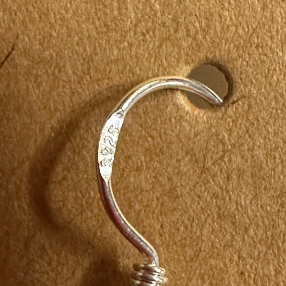 Unique Silver with Orange and Teal Celtic Knot Earrings - Picture 4 of 4